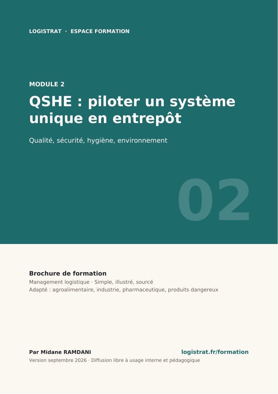 Couverture de la brochure Module 2 – QSHE : piloter un système unique en entrepôt