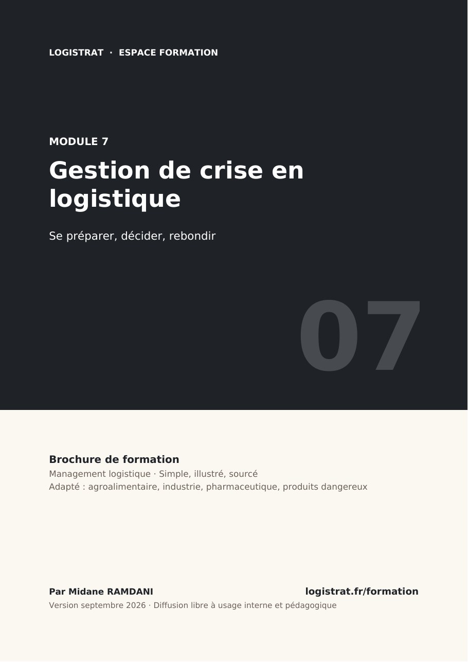 Couverture de la brochure Module 7 – Gestion de crise en logistique