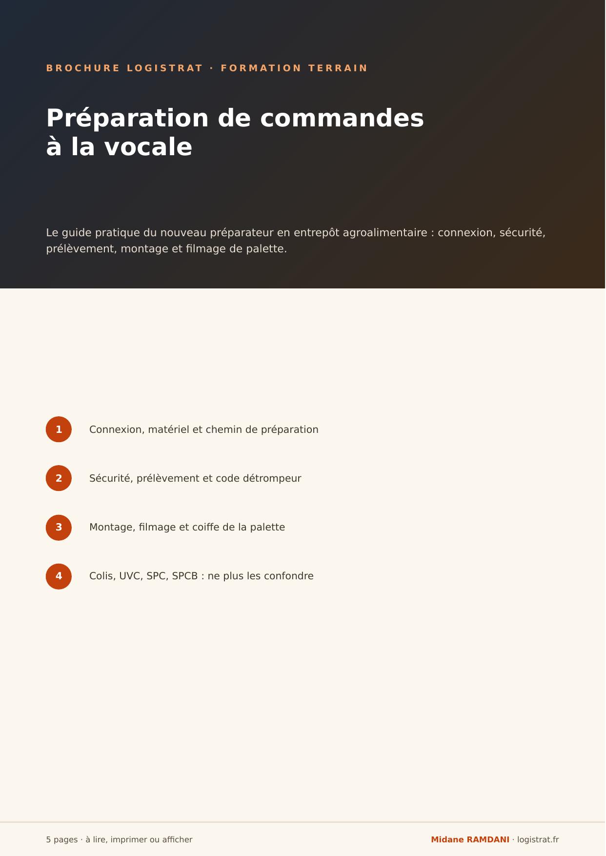 Couverture de la brochure Préparation de commandes à la vocale