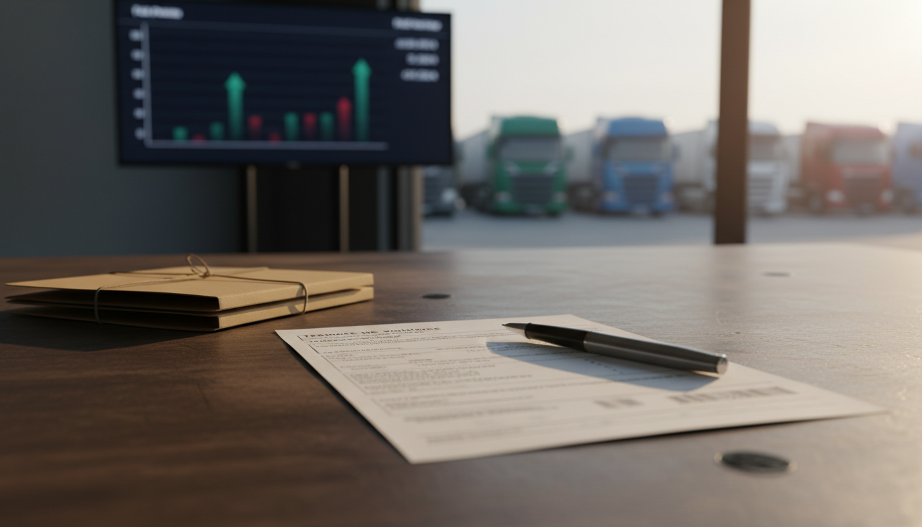 Document de lettre de voiture sur un bureau, symbole de la sécurisation juridique d'un contrat de transport